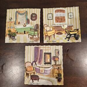 C. Wintele Olsen Resin Raised Bathroom Wall Decor Plaques